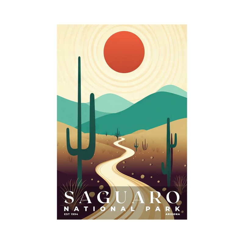 Saguaro National Park Poster, Travel Art, Office Poster, Home Decor | S3